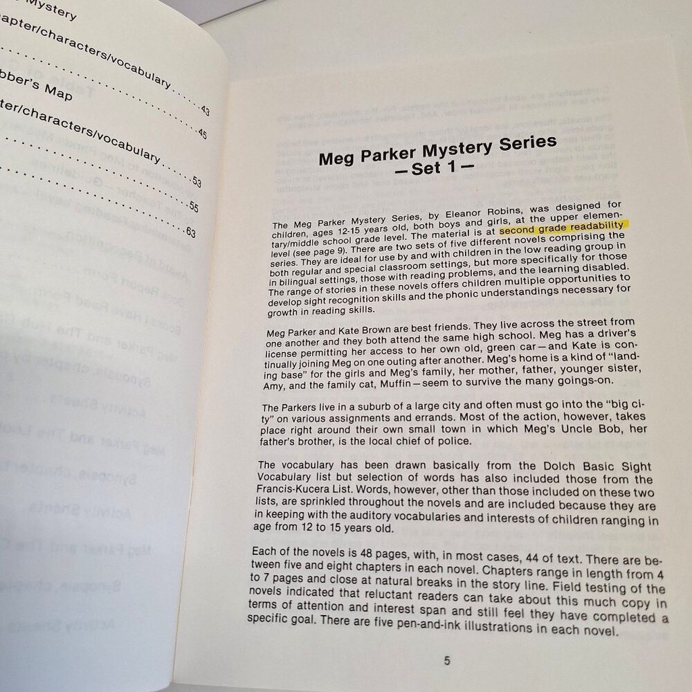 Meg Parker Mysteries Activity Worksheets 2 Reading Mystery Old Book Hub Cap - Picture 9 of 9